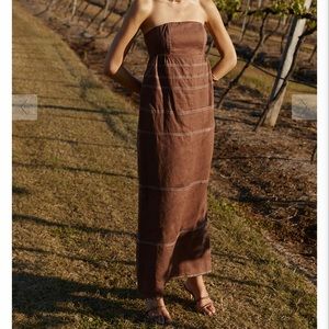 DISSH Chai Choc Panelled Strapless Dress Size US 4